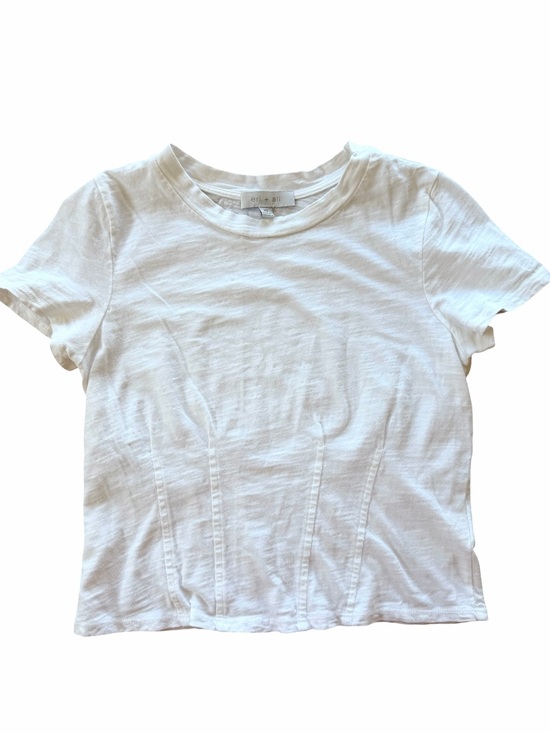 Anthropologie Tops - Anthropologie Eri + Ali White Crewneck Corset Short Sleeve Tee T shirt